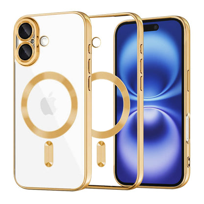 MagSafe Case for Apple iPhone 16, Techsuit, Luxury Crystal, Gold