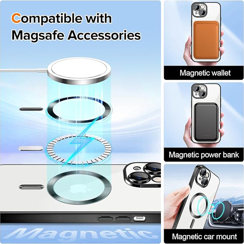 MagSafe-Hülle für Apple iPhone 16, Techsuit, Luxury Crystal, Rot