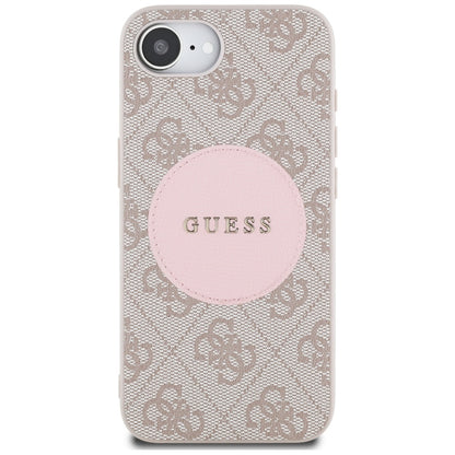 MagSafe Case for Apple iPhone 16e, Guess, 4G Circle Classic Logo, Pink