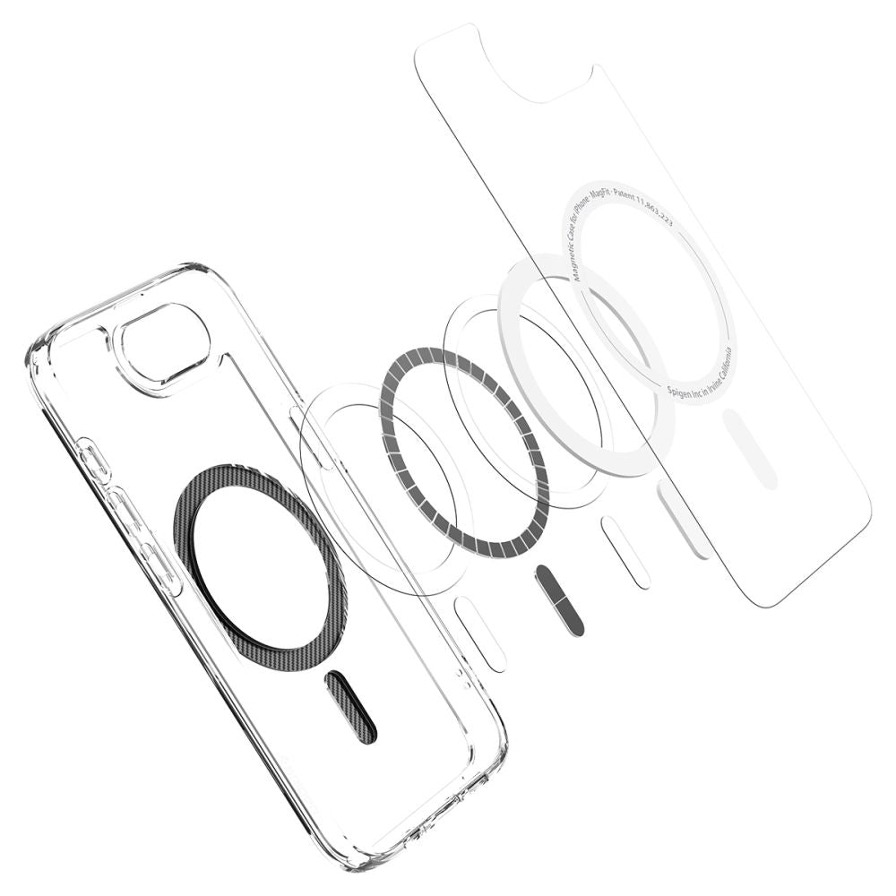 MagSafe-Hülle für Apple iPhone 17e / 16e, Spigen, Ultra Hybrid Carbon, Transparent