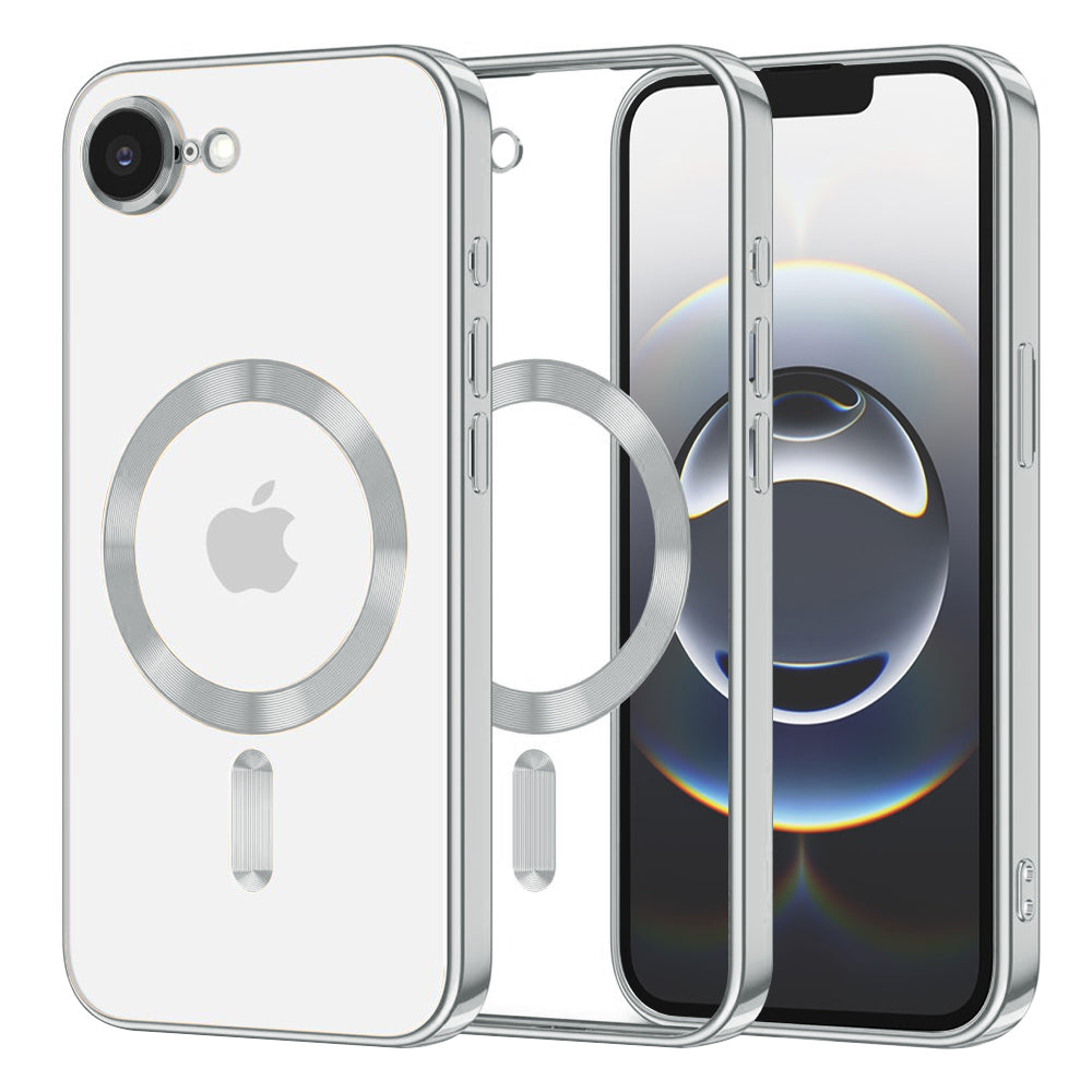 MagSafe-Hülle für Apple iPhone 17e / 16e, Techsuit, Luxury Crystal, Silber