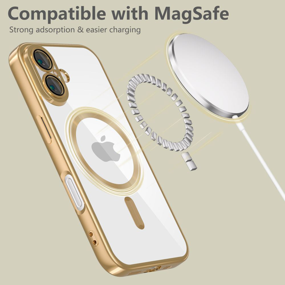 MagSafe-Hülle für Apple iPhone 17e / 16e, Techsuit, Luxury Crystal, Silber