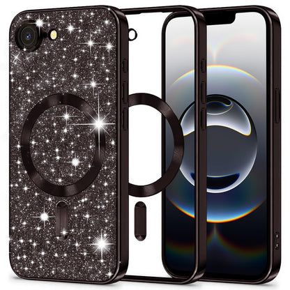 MagSafe Case for Apple iPhone 17e / 16e, Techsuit, Luxury Glitter, Black