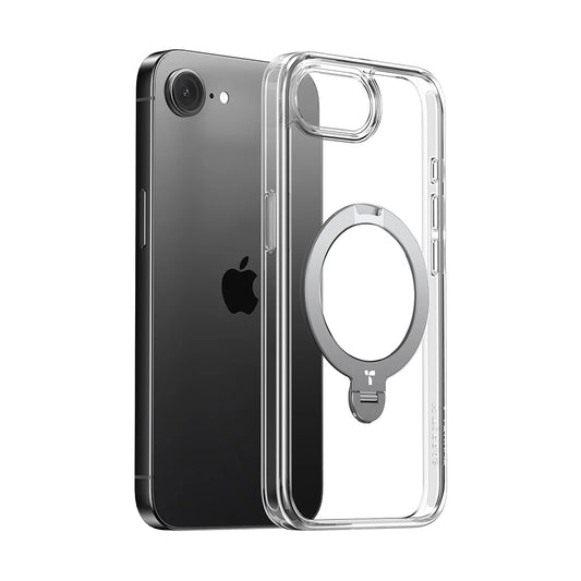 MagSafe Hülle für Apple iPhone 17e / 16e, Torras, Ostand Spin, Transparent
