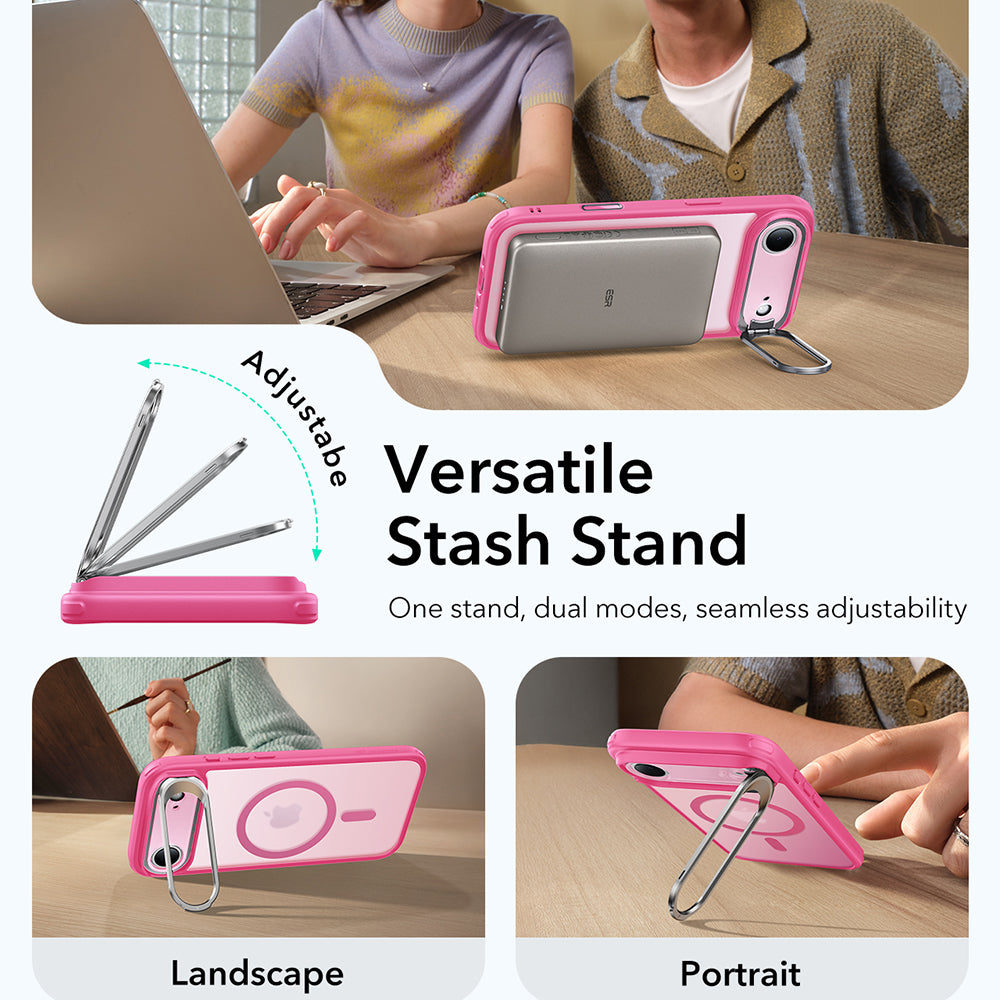 MagSafe Hülle für Apple iPhone 17 Air, ESR, Classic Hybrid Kickstand, Satinrosa