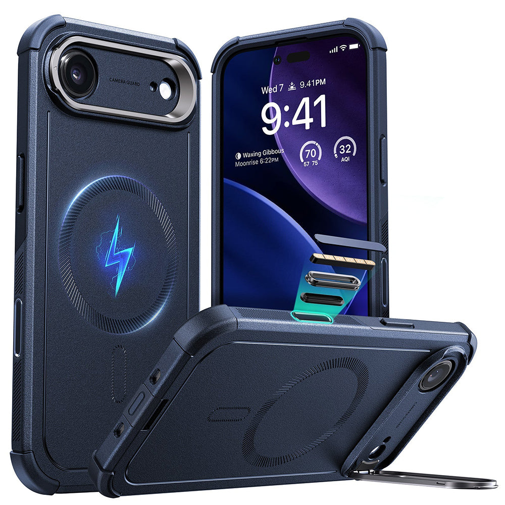 MagSafe Hülle für Apple iPhone 17 Air, ESR, Cyber Armor Kickstand, Blau