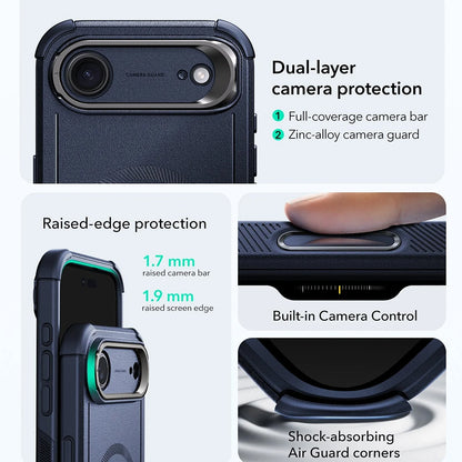 MagSafe Hülle für Apple iPhone 17 Air, ESR, Cyber Armor Kickstand, Blau