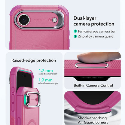 MagSafe Hülle für Apple iPhone 17 Air, ESR, Cyber Armor Kickstand, Rosa