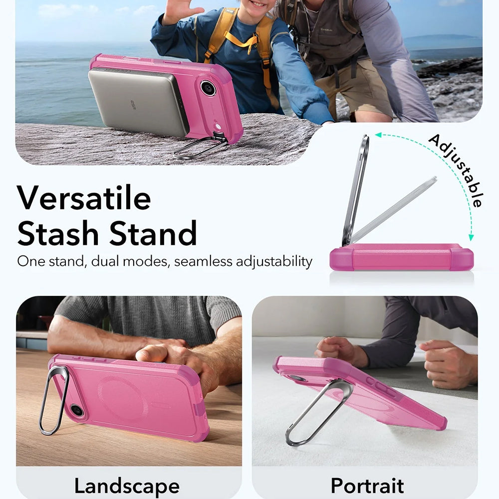 MagSafe Hülle für Apple iPhone 17 Air, ESR, Cyber Armor Kickstand, Rosa