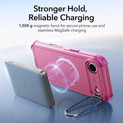 MagSafe Hülle für Apple iPhone 17 Air, ESR, Cyber Armor Kickstand, Rosa