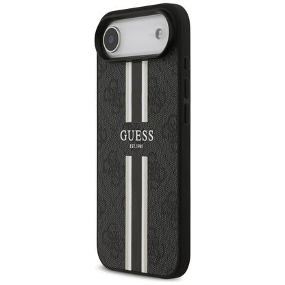 MagSafe Hülle für Apple iPhone 17 Air, Guess, 4G Printed Stripes, Schwarz