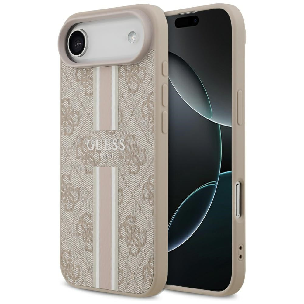 MagSafe Hülle für Apple iPhone 17 Air, Guess, 4G Printed Stripes, Rosa