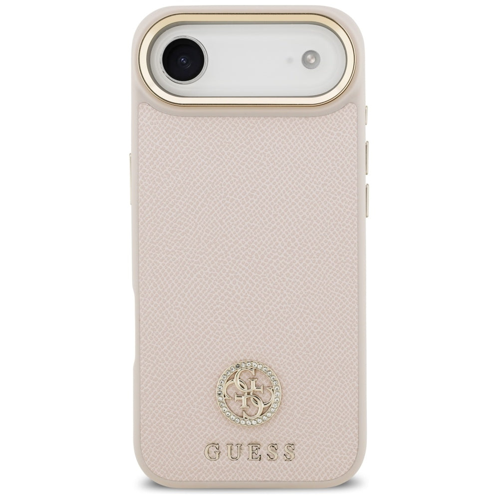 MagSafe Hülle für Apple iPhone 17 Air, Guess, Grained Strass Logo, Rosa