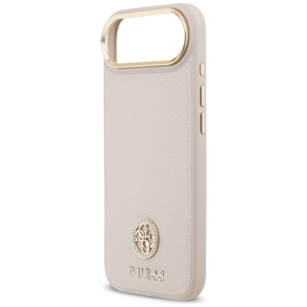MagSafe Hülle für Apple iPhone 17 Air, Guess, Grained Strass Logo, Rosa
