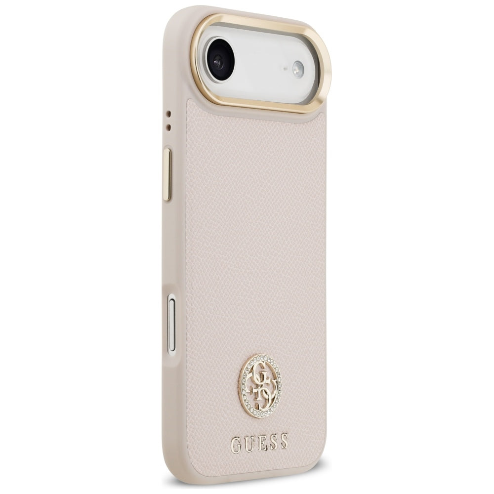 MagSafe Hülle für Apple iPhone 17 Air, Guess, Grained Strass Logo, Rosa