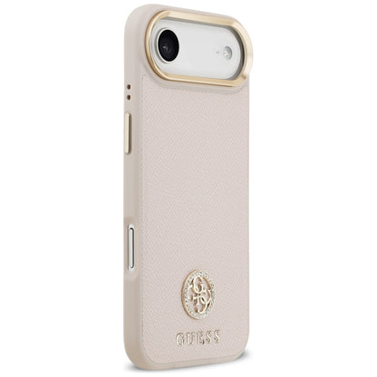 MagSafe Hülle für Apple iPhone 17 Air, Guess, Grained Strass Logo, Rosa