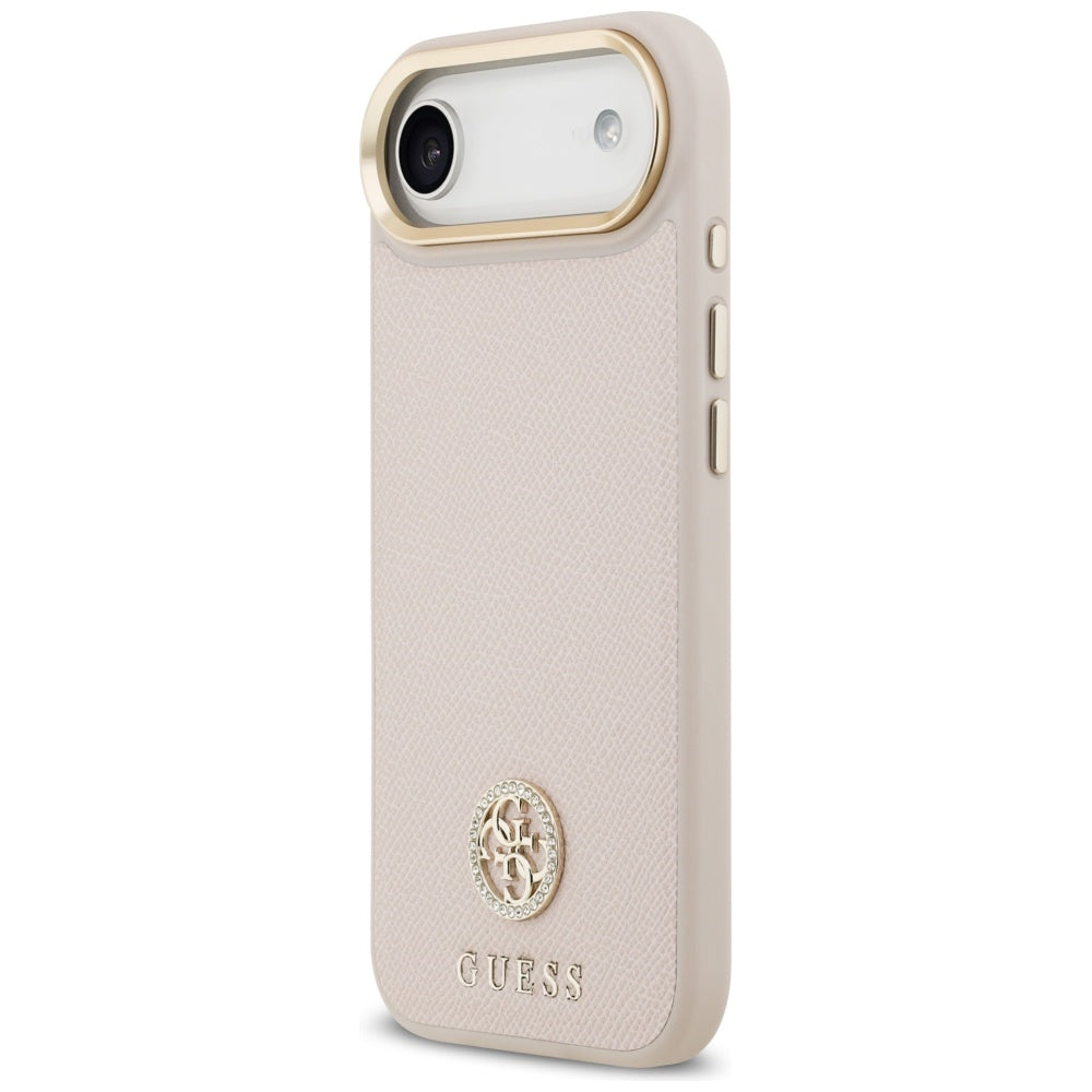 MagSafe Hülle für Apple iPhone 17 Air, Guess, Grained Strass Logo, Rosa