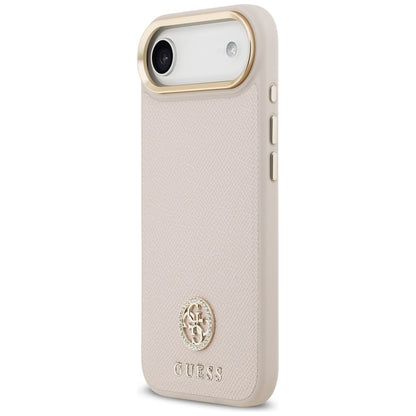 MagSafe Hülle für Apple iPhone 17 Air, Guess, Grained Strass Logo, Rosa