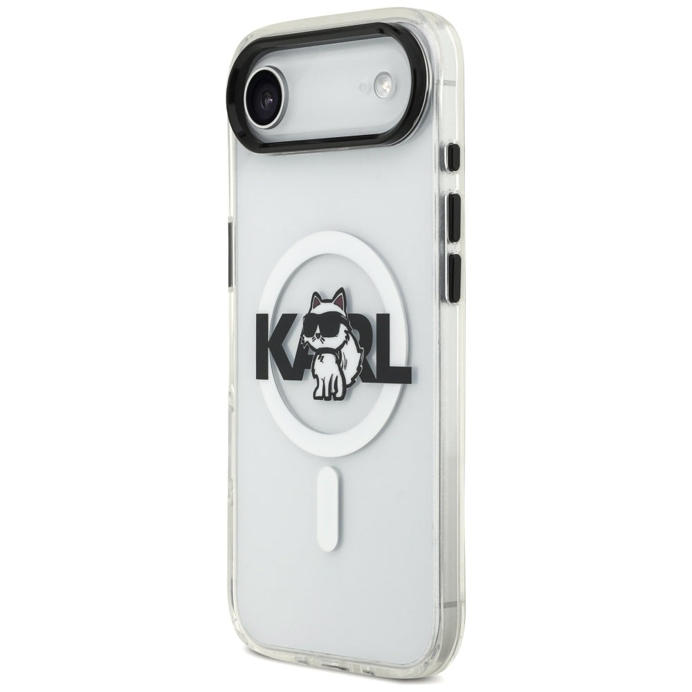 MagSafe Hülle für Apple iPhone 17 Air, Karl Lagerfeld, IML Sketch Logo Choupette, Transparent
