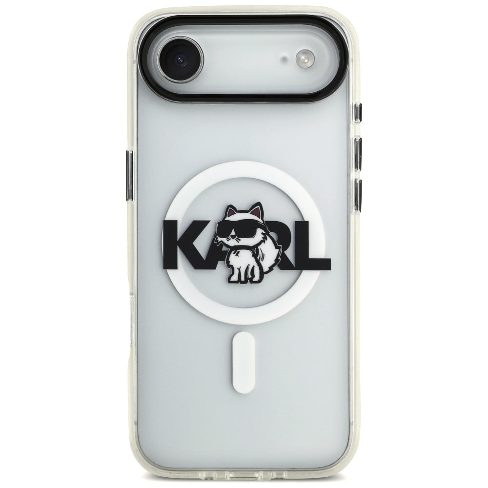 MagSafe Hülle für Apple iPhone 17 Air, Karl Lagerfeld, IML Sketch Logo Choupette, Transparent