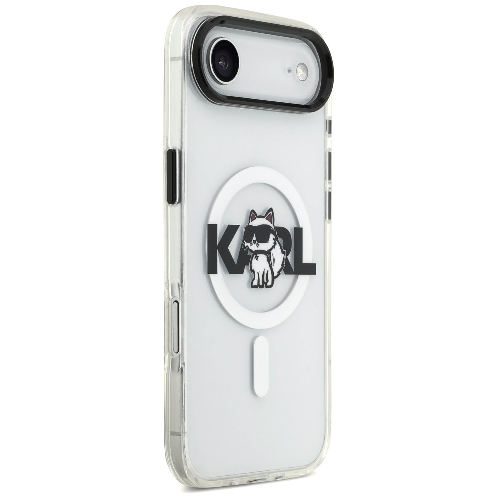 MagSafe Hülle für Apple iPhone 17 Air, Karl Lagerfeld, IML Sketch Logo Choupette, Transparent