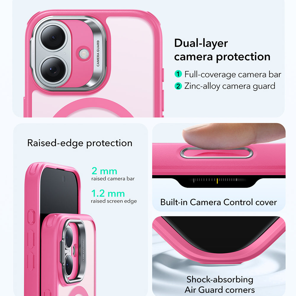 MagSafe Hülle für Apple iPhone 17, ESR, Classic Hybrid Kickstand, Satinrosa