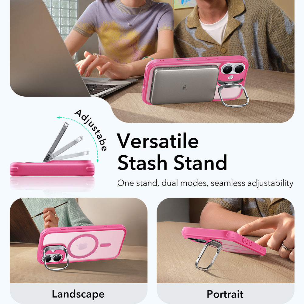 MagSafe Hülle für Apple iPhone 17, ESR, Classic Hybrid Kickstand, Satinrosa