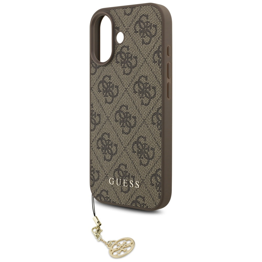 MagSafe Hülle für Apple iPhone 17, Guess, 4G Charm Cradle, Braun
