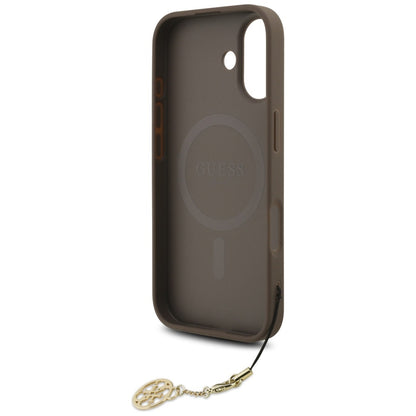 MagSafe Hülle für Apple iPhone 17, Guess, 4G Charm Cradle, Braun