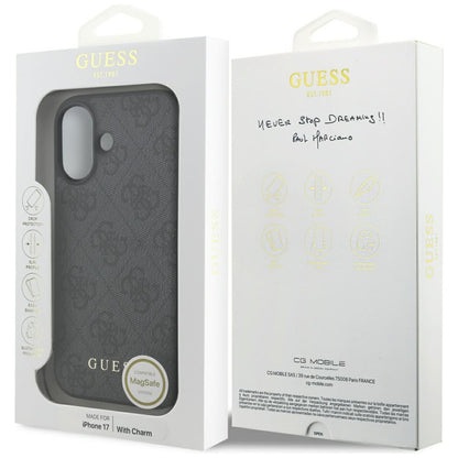 MagSafe Hülle für Apple iPhone 17, Guess, 4G Charm Cradle, Schwarz