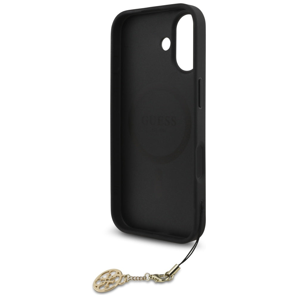 MagSafe Hülle für Apple iPhone 17, Guess, 4G Charm Cradle, Schwarz