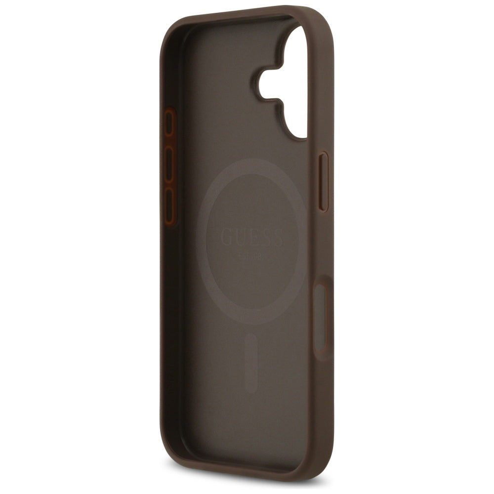 MagSafe Case for Apple iPhone 17, Guess, 4G Circle Classic Logo, Brown