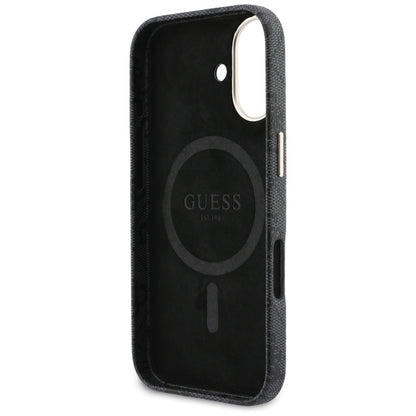 MagSafe Hülle für Apple iPhone 17, Guess, 4G Script Logo, Schwarz