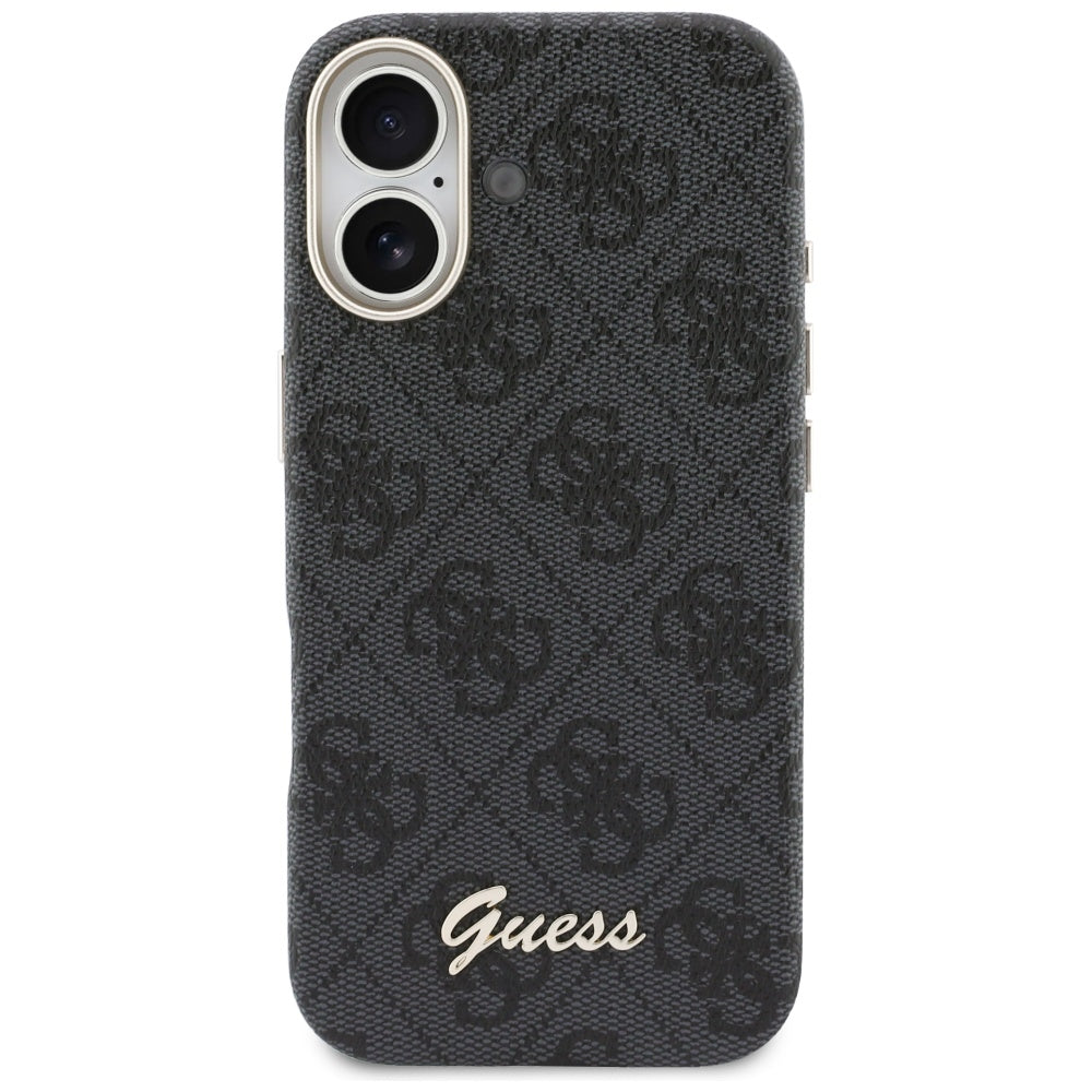 MagSafe Hülle für Apple iPhone 17, Guess, 4G Script Logo, Schwarz