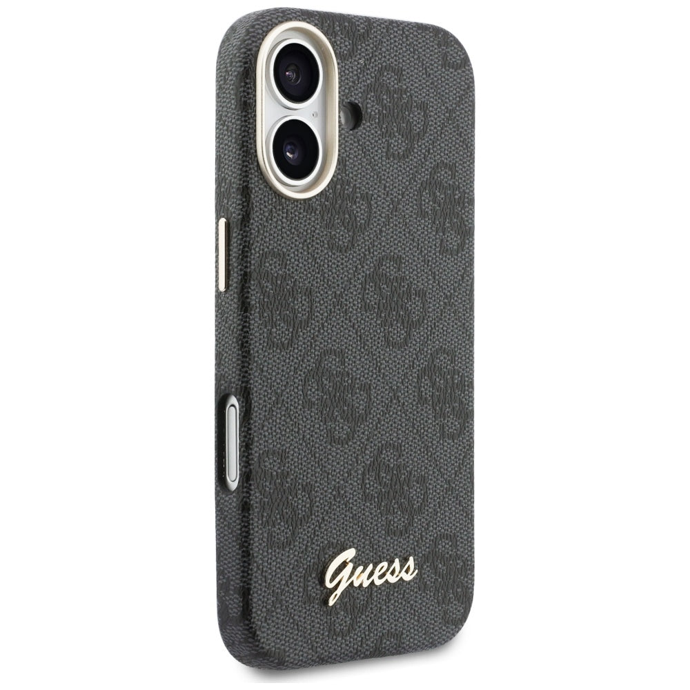 MagSafe Hülle für Apple iPhone 17, Guess, 4G Script Logo, Schwarz