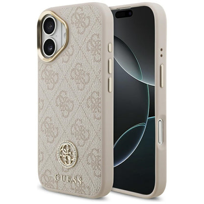 MagSafe Hülle für Apple iPhone 17, Guess, 4G Strass Logo, Rosa