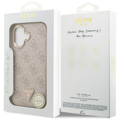 MagSafe Hülle für Apple iPhone 17, Guess, 4G Triangle Logo, Roségold