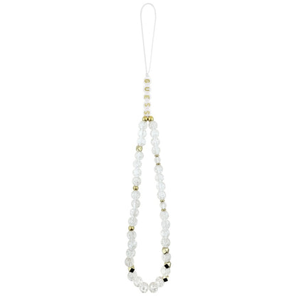 MagSafe Hülle für Apple iPhone 17, Guess, IML Flowers with Pearl Strap, Weiß