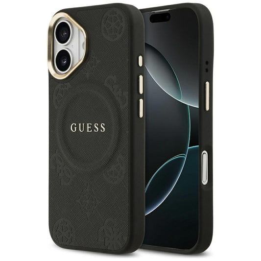 MagSafe Hülle für Apple iPhone 17, Guess, Peony Hot Stamp, Schwarz