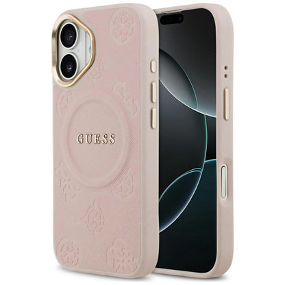 MagSafe Hülle für Apple iPhone 17, Guess, Peony Hot Stamp, Rosa