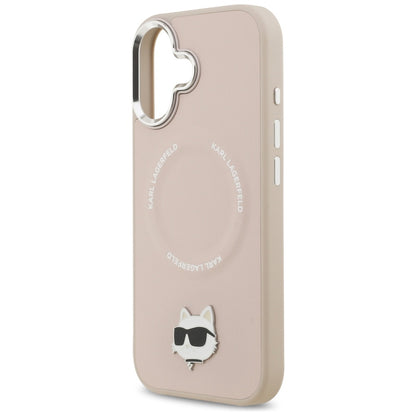 MagSafe Hülle für Apple iPhone 17, Karl Lagerfeld, Choupette Pin, Rosa