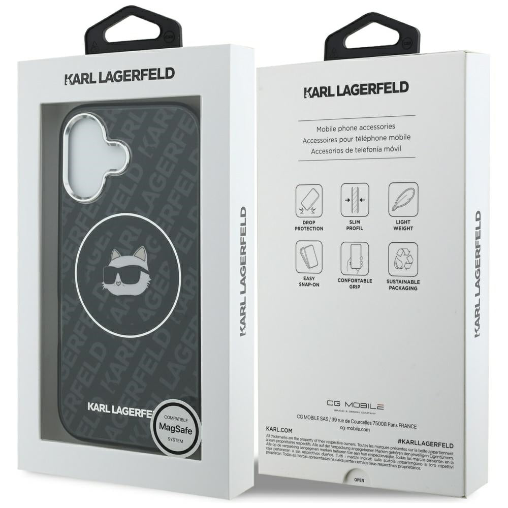 MagSafe Hülle für Apple iPhone 17, Karl Lagerfeld, IML Choupette's Head, Schwarz