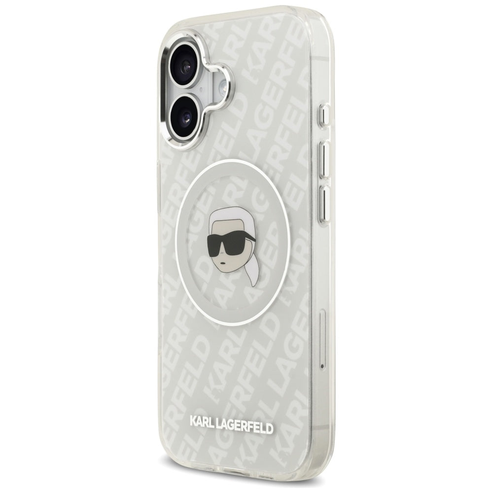 MagSafe Hülle für Apple iPhone 17, Karl Lagerfeld, IML Karl`s Head, Grau