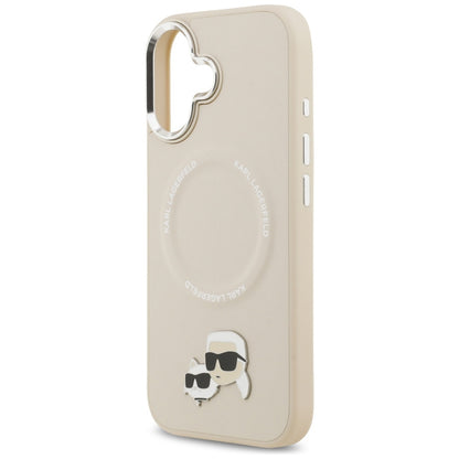 MagSafe Hülle für Apple iPhone 17, Karl Lagerfeld, Karl & Choupette Pins, Beige