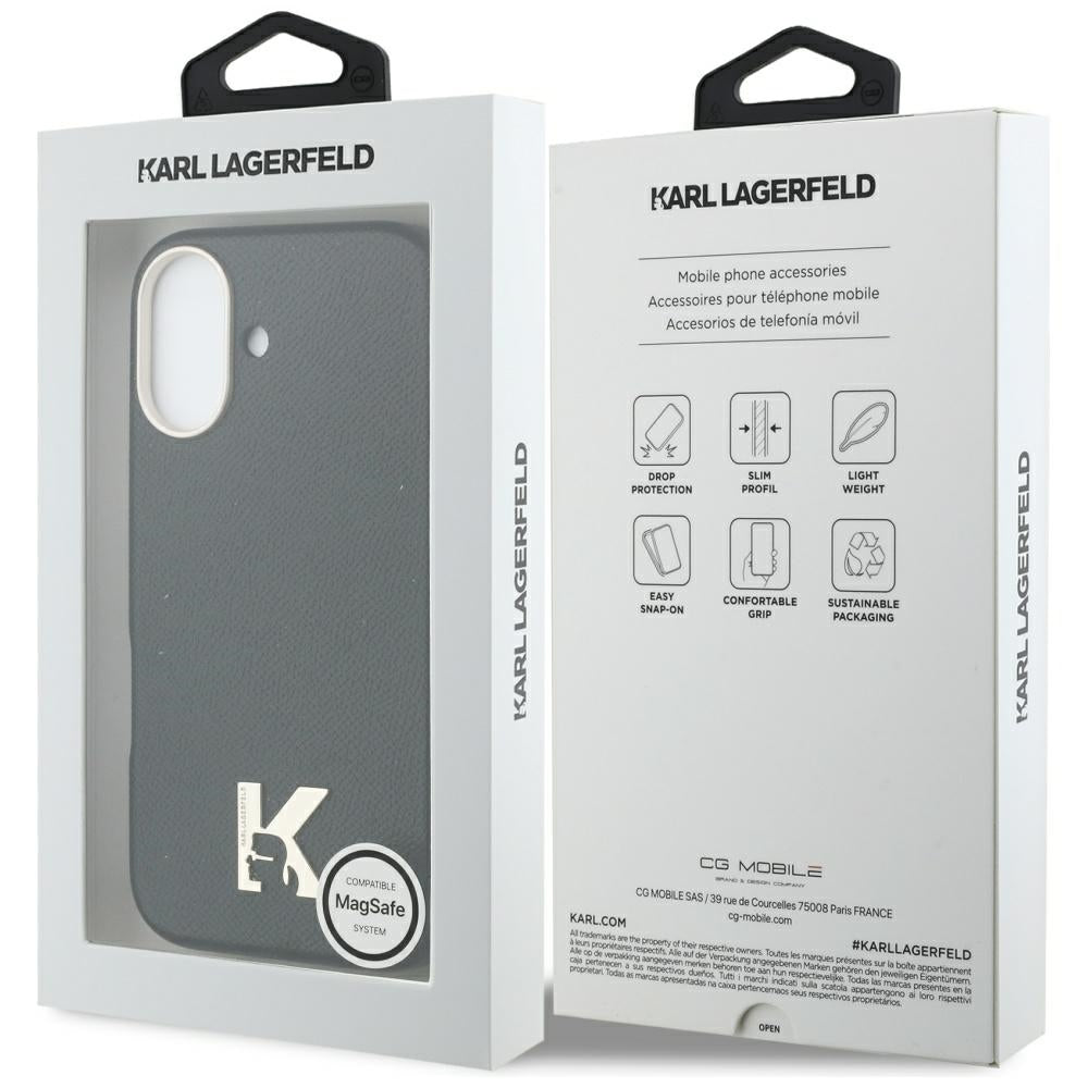 MagSafe Hülle für Apple iPhone 17, Karl Lagerfeld, Karl Head Logo, Schwarz