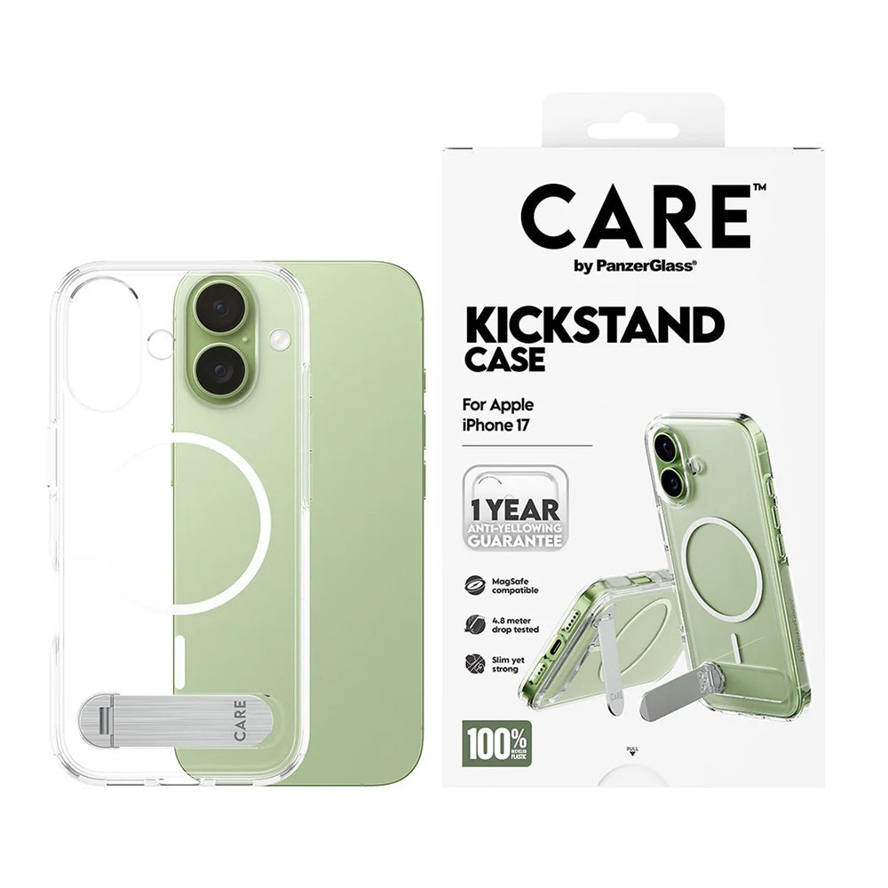 MagSafe Hülle für Apple iPhone 17, PanzerGlass, mit Kickstand, Transparent