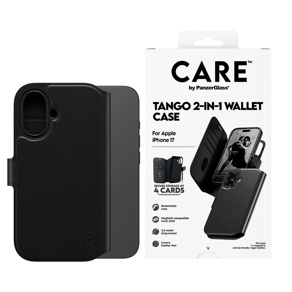 MagSafe Hülle für Apple iPhone 17, PanzerGlass, Care Feature Tango Two-in-One, Schwarz