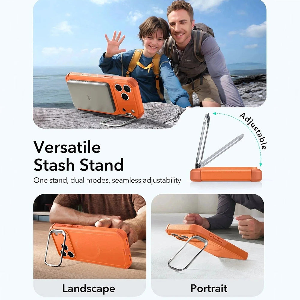 MagSafe Hülle für Apple iPhone 17 Pro, ESR, Cyber Armor Kickstand, Orange