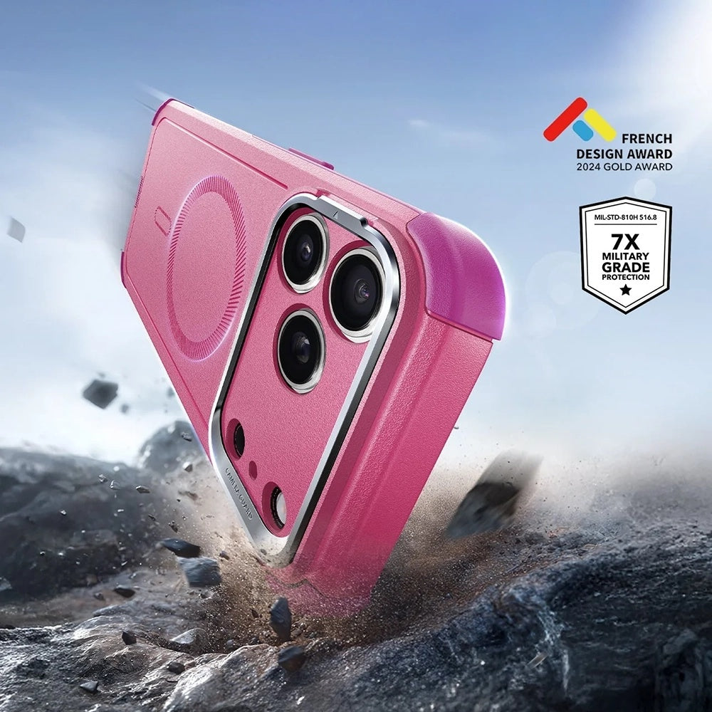 MagSafe Hülle für Apple iPhone 17 Pro, ESR, Cyber Armor Kickstand, Rosa