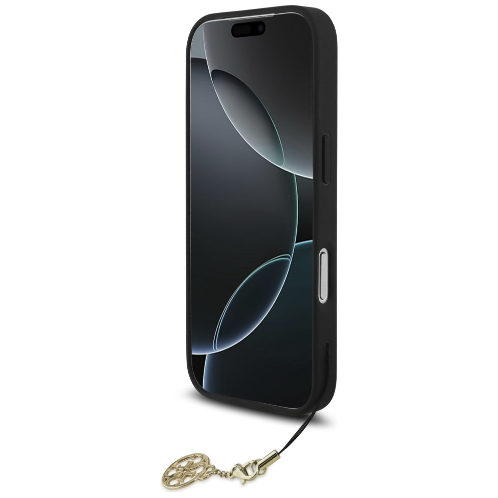 MagSafe Hülle für Apple iPhone 17 Pro, Guess, 4G Charm Cradle, Schwarz